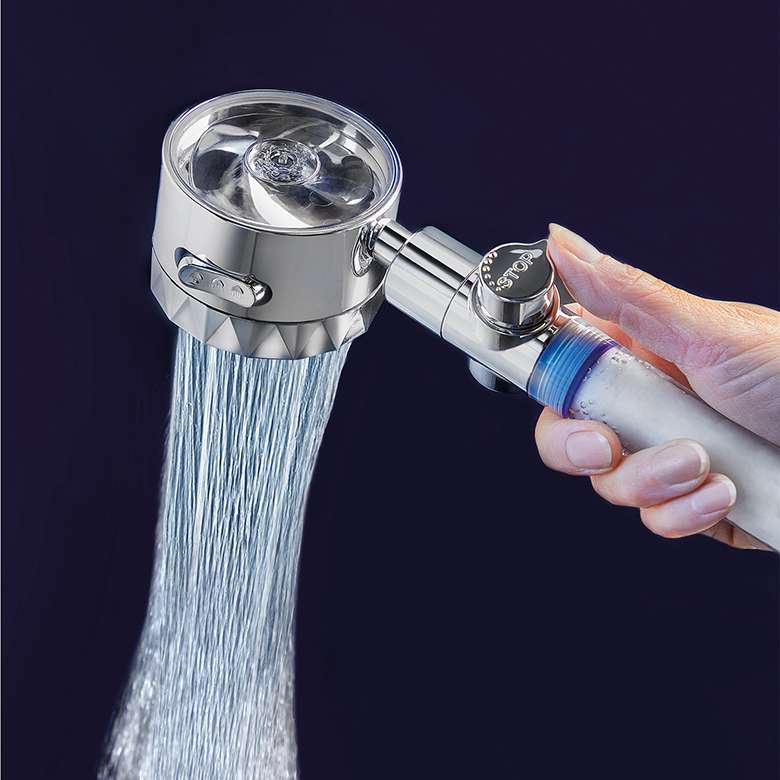 Turbo Fan Shower Head with 4 Filters