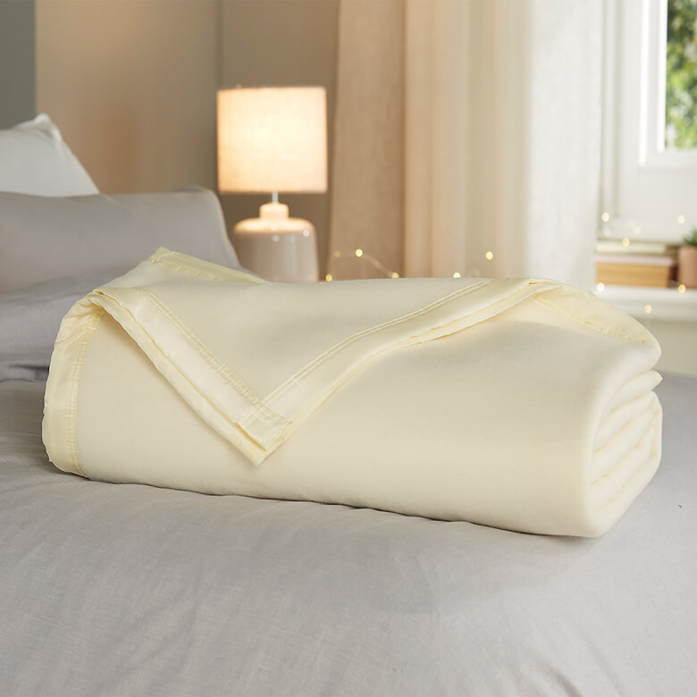 Camel Traditional Satin Bound Blanket