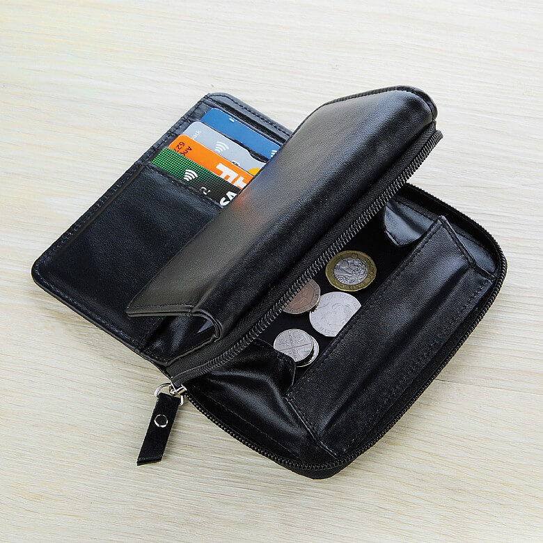 1pc Fashion Mens Coin Purse Wallet With Rfid Blocking Mens Pu Leather  Wallet Zipper Credit Card Holder Money Bag Wallet - Bags & Luggage - Temu