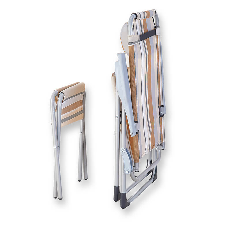 Striped Padded Folding Chair with FREE Footstool Coopers Of Stortford