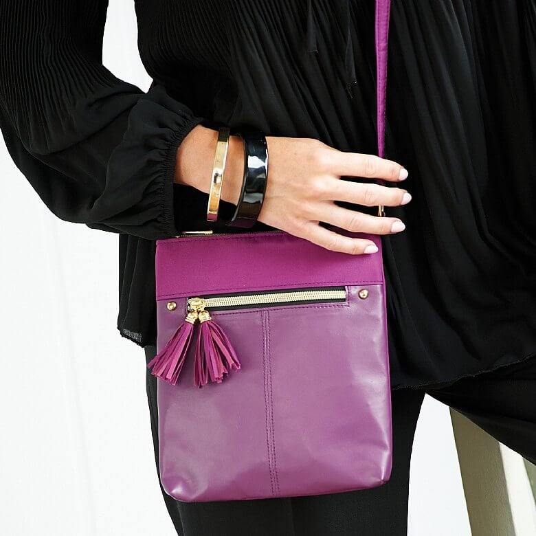 Leather rfid sales crossbody bag