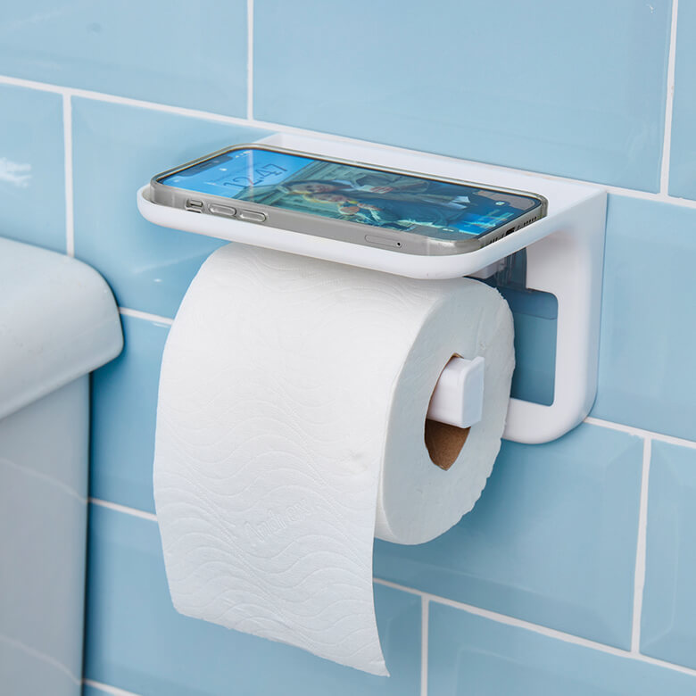 Toilet Paper Roll Holder with Shelf