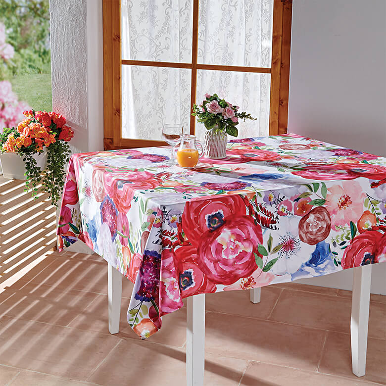 Rectangle Poppy Print Tablecloth