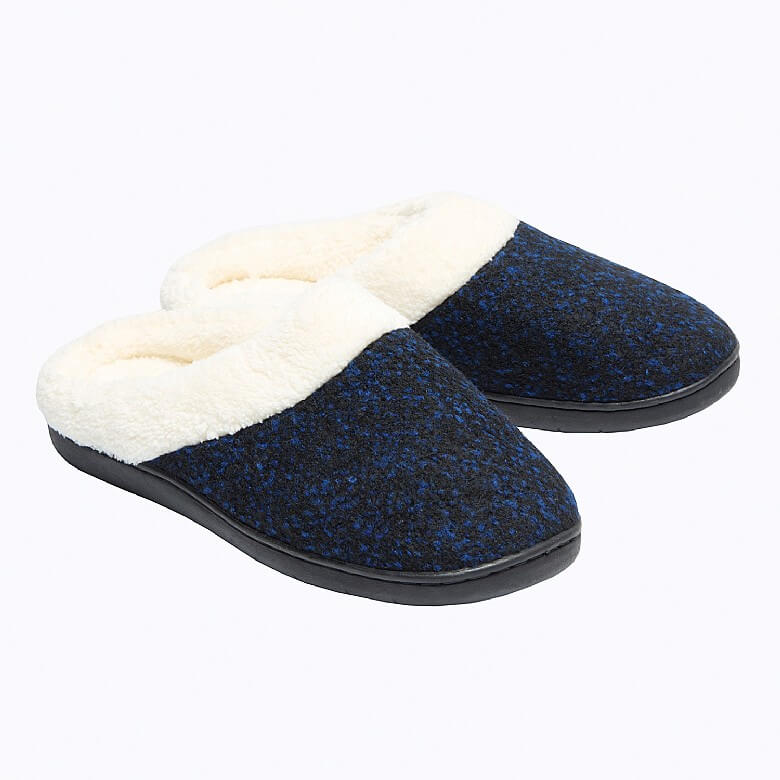 Navy Washable Memory Foam Slippers