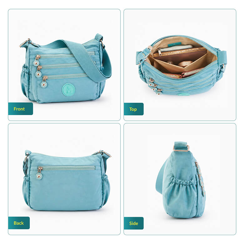 Aqua RFID Multi-Pocket Nylon Bag | Coopers Of Stortford