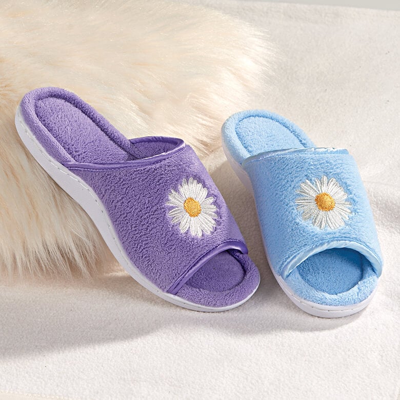 Lilac Luxury Daisy Summer Slippers Coopers Of Stortford