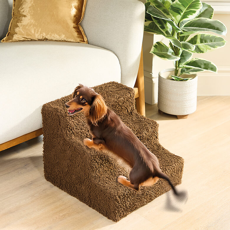 Fleece-Covered Pet Steps Coopers Of Stortford