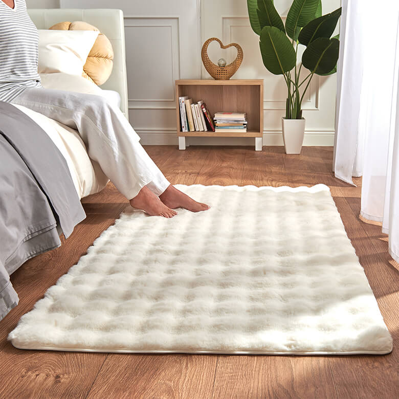 Mink Bubble Washable Faux Fur Rug - Any 3 For 2