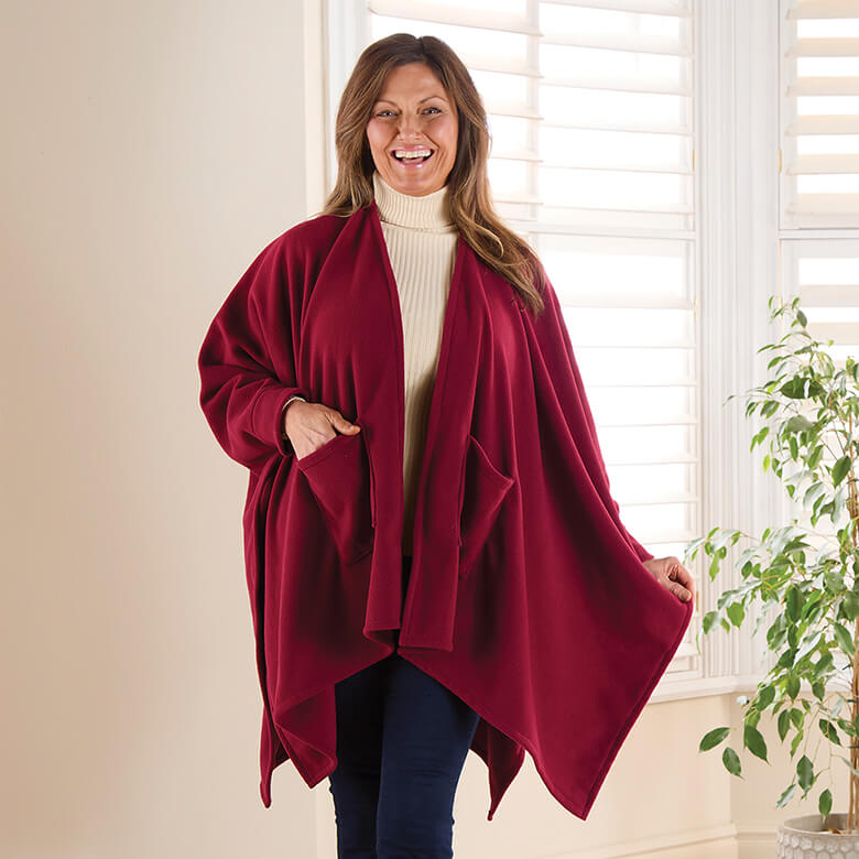 how to wear cape shawl with sleeves