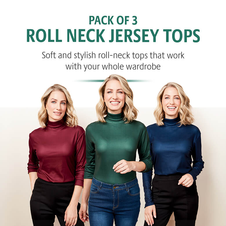 Pack of Roll-Neck Jersey Tops Coopers Of Stortford