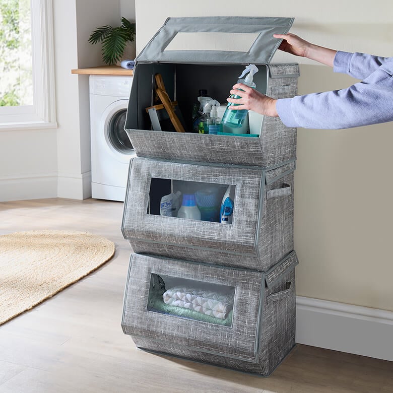Pack of 3 Stackable Storage Boxes | Coopers Of Stortford