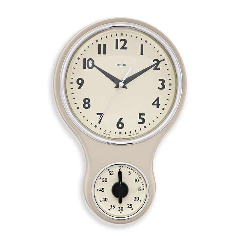 Acctim 21592 Kitchen Time Wall Clock, Cream by Acctim