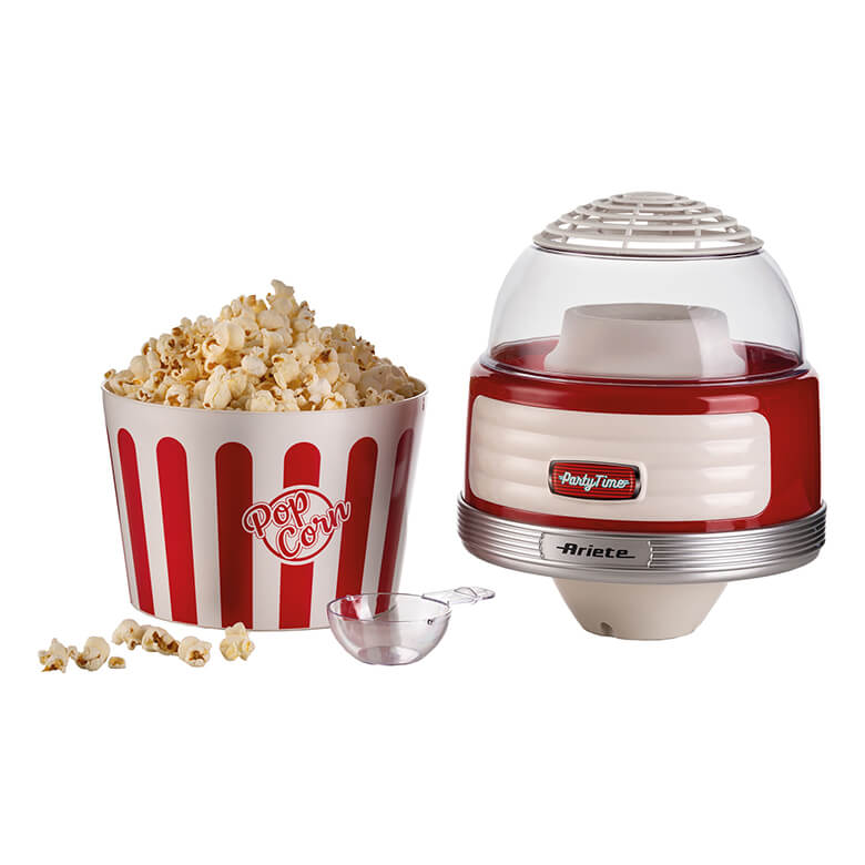 Ariete Retro Popcorn Maker With Serving Bowl - Red