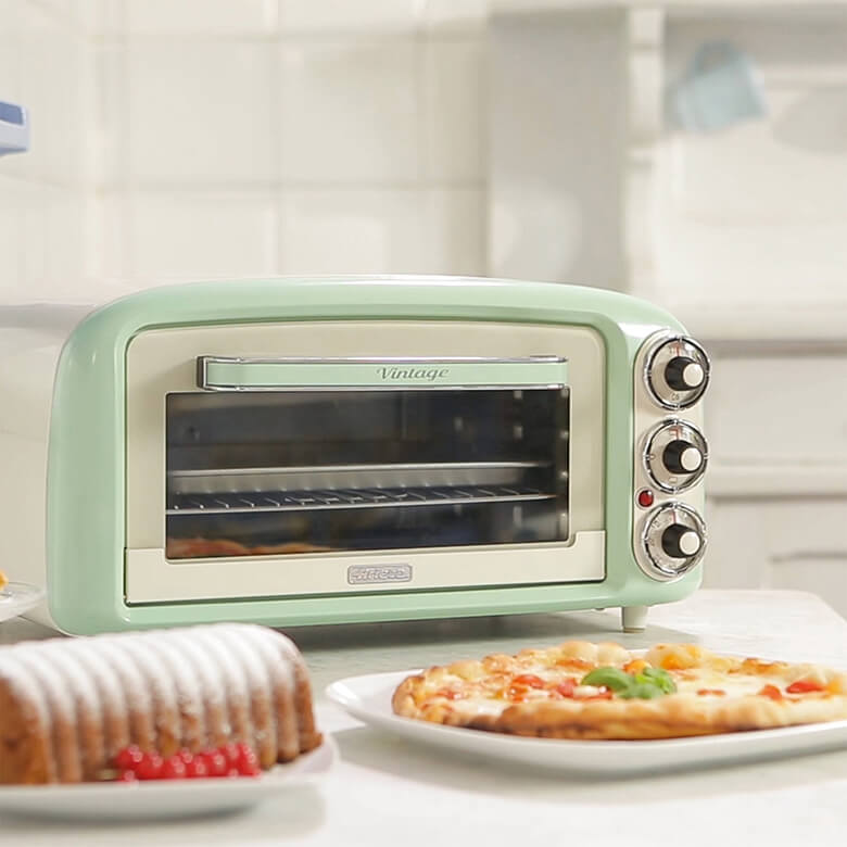 Ariete Vintage 18L Electric Mini Oven - Green | Coopers Of Stortford | Minibacköfen