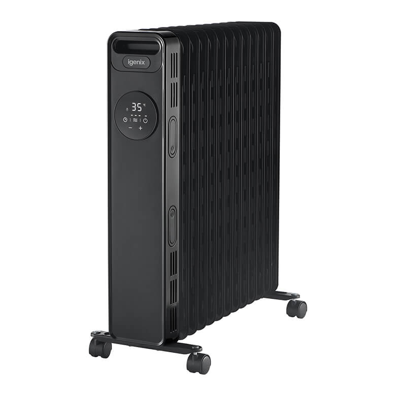 Igenix 2.5KW Digital Oil Filled Radiator With Timer - Black | Coopers Of  Stortford