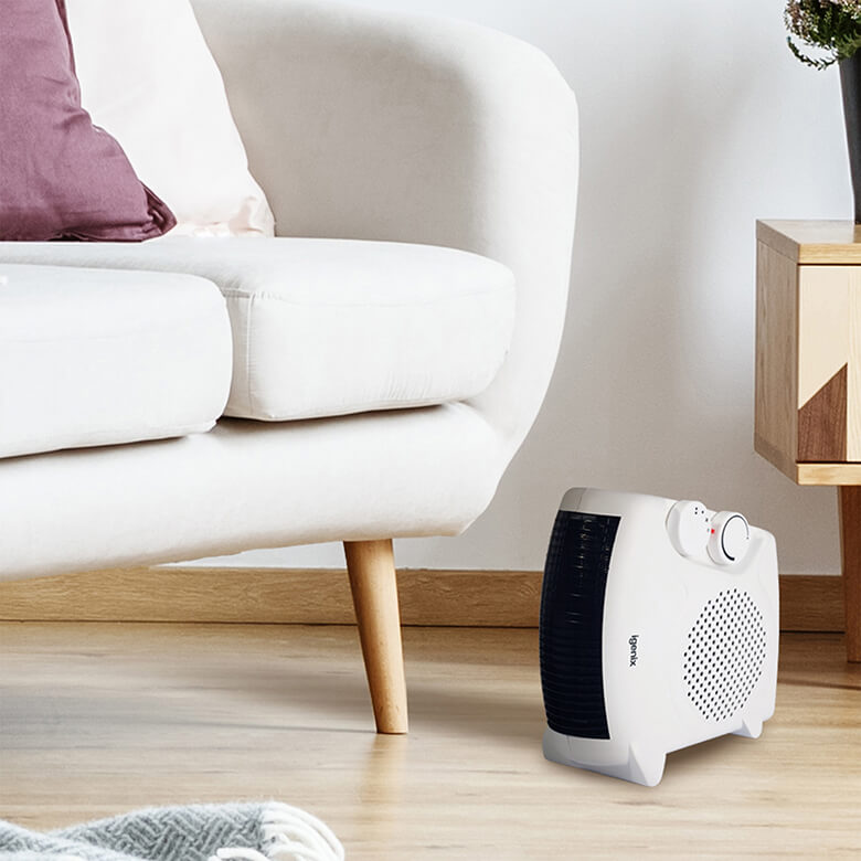 Igenix 2KW Upright/Flat Fan Heater - White | Coopers Of Stortford