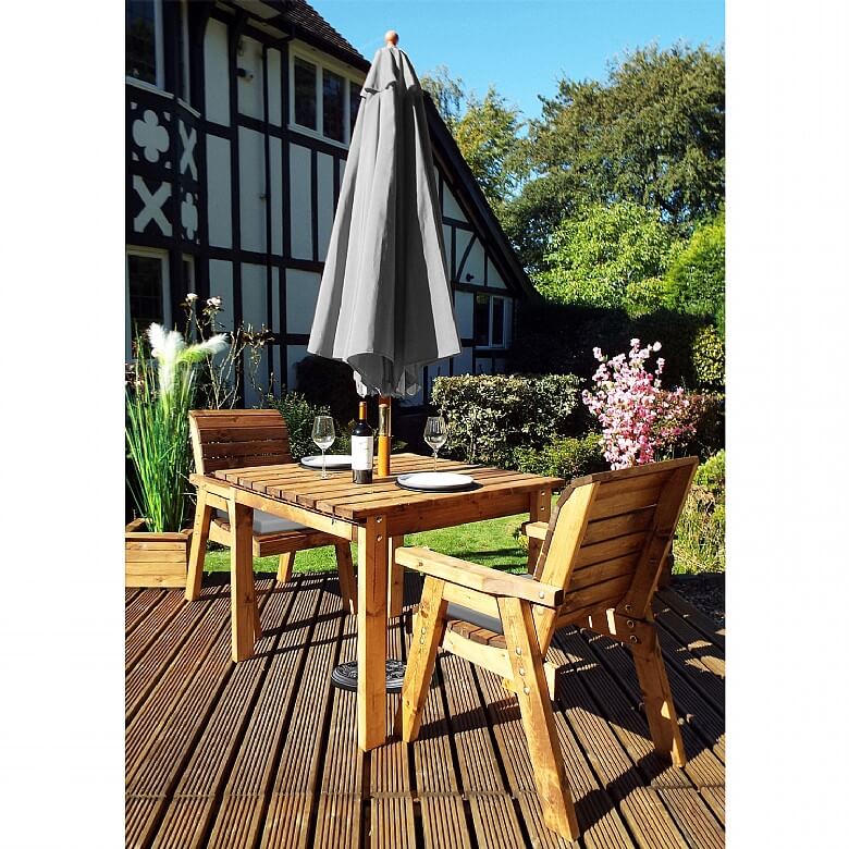 Two Seater Garden Table Chair Set With Grey Parasol Outdoors Coopers Of Stortford Two Seater Garden Table Chair Set, Two Seater Table And Chairs Garden