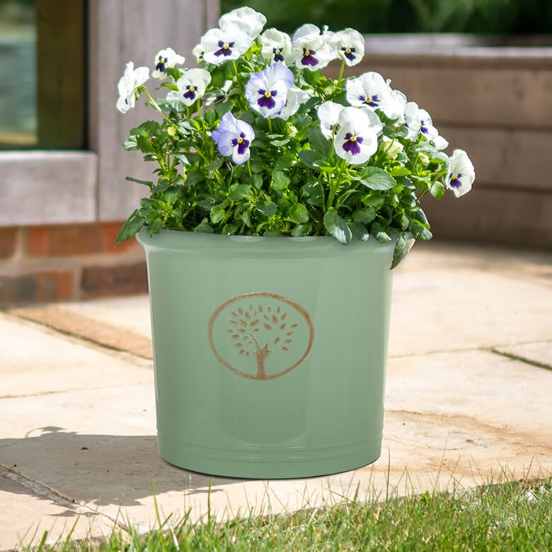 30cm Green Cotswold Cylinder Pot - Set of 2 | Coopers Of Stortford