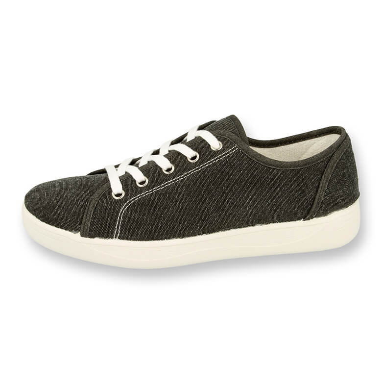 Wide fit black canvas shoes new arrivals