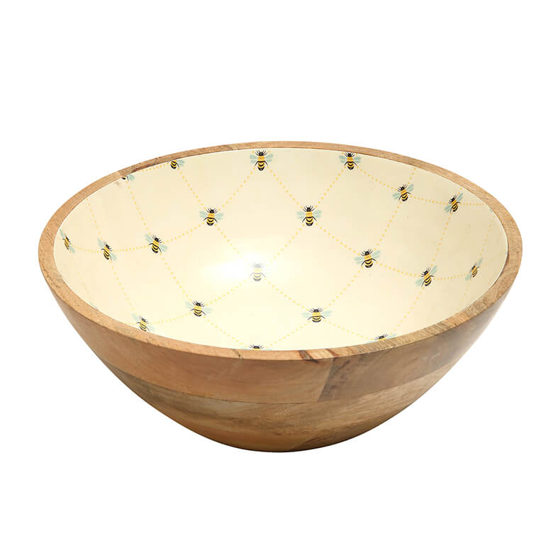 HOME DECO FACTORY Salatschüssel Aus Mangoholz - Natürliches Design, 33cm Durchmesser