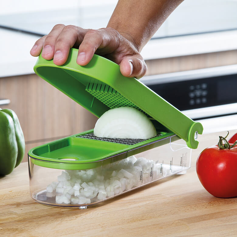 PARSSORY Green Onion Slicer - Food Chopper With Chili Slice Turning Knob & Suction Base