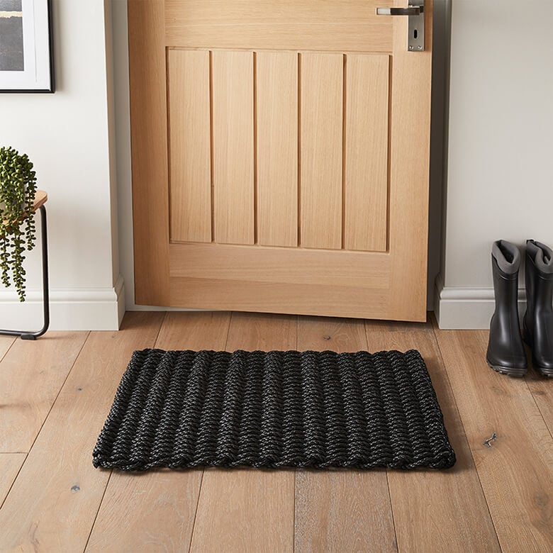 Didsbury Braided Door Mat Charcoal | Coopers Of Stortford