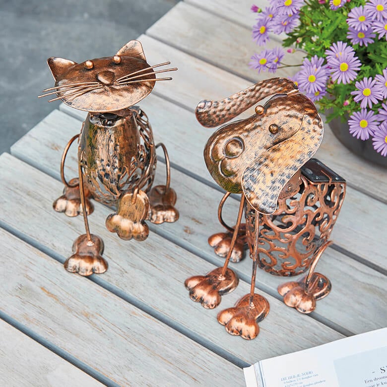 Solar Metal Cat LED Light Coopers Of Stortford