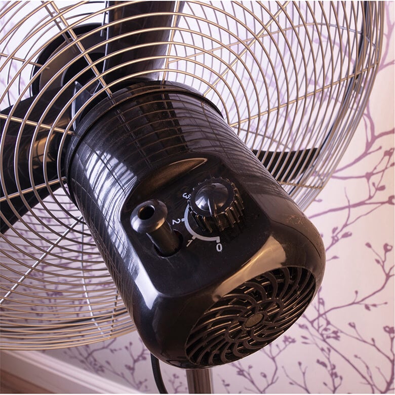 Prem I Air 18 Inch 49cm Black Silver Oscillating Pedestal HV Fan
