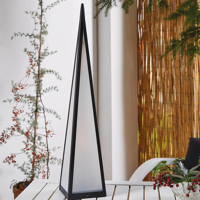 Pyramid Lamp With Flame Effect - 60cm