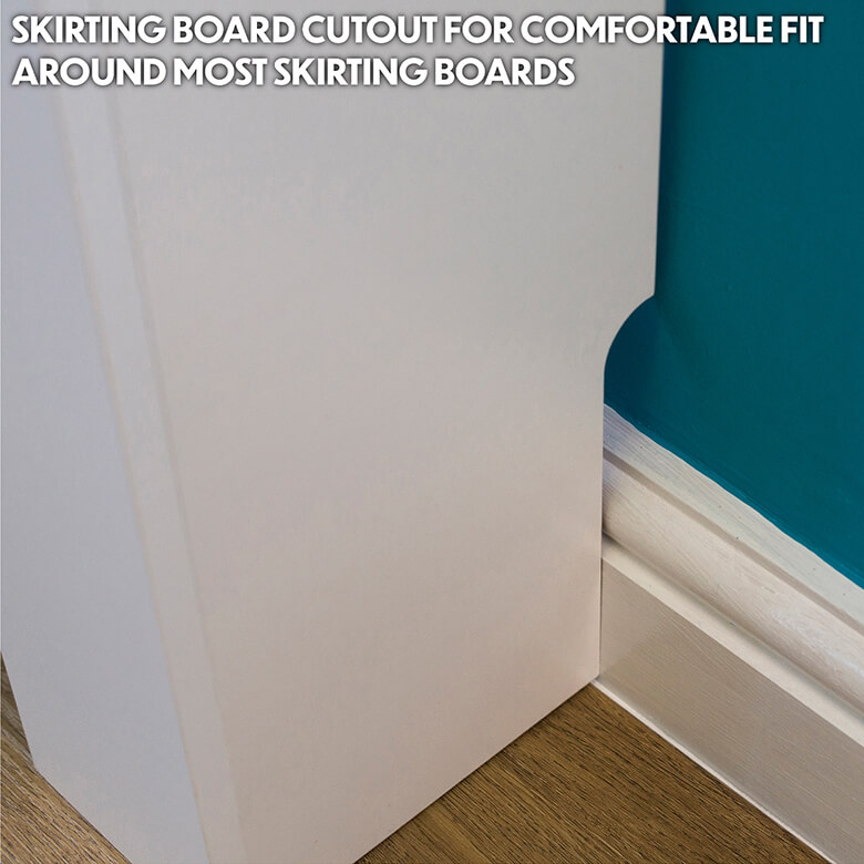 White Radiator Cover With Rhombic Vents 152cm X 82cm Coopers