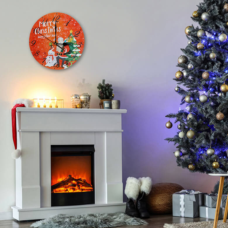 Christmas Snowman & Santa Design Festive Battery Operated Wall