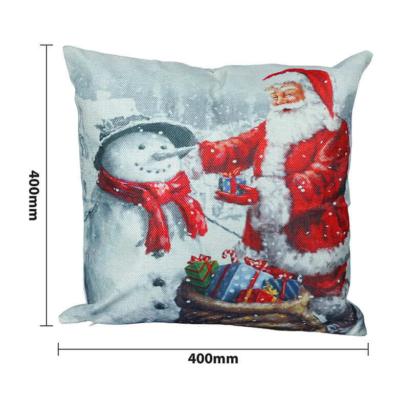 Santa Snowman Design Christmas Themed Cushion 40 x 40cm