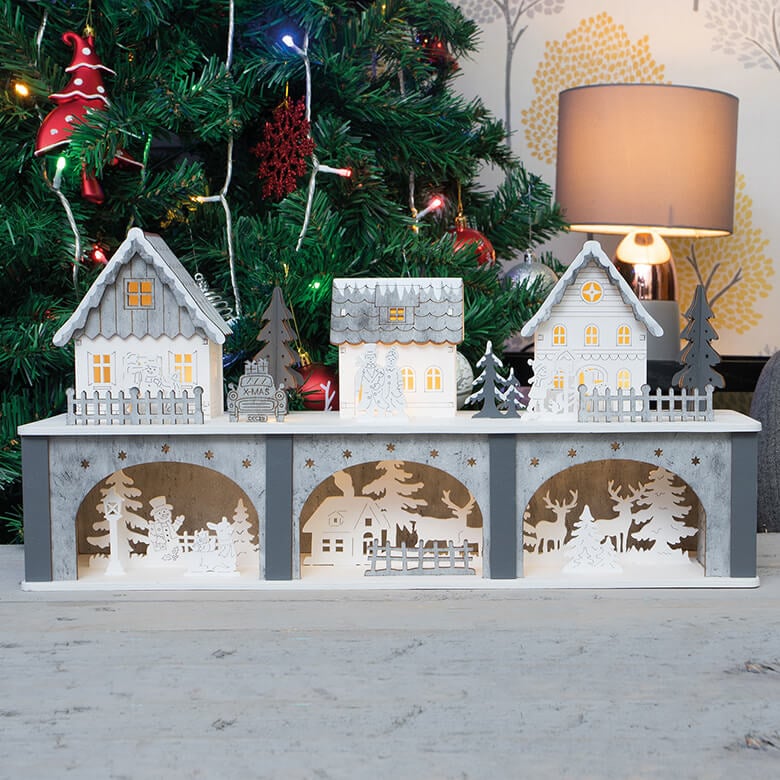 Wooden led christmas scene Outlet