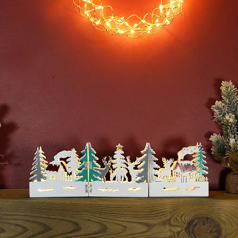 Christmas Led Scene Illuminated Christmas Village Scene GOESG LED Light Up Christmas