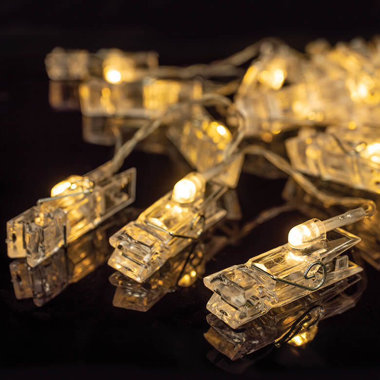 Gold clip on shop light