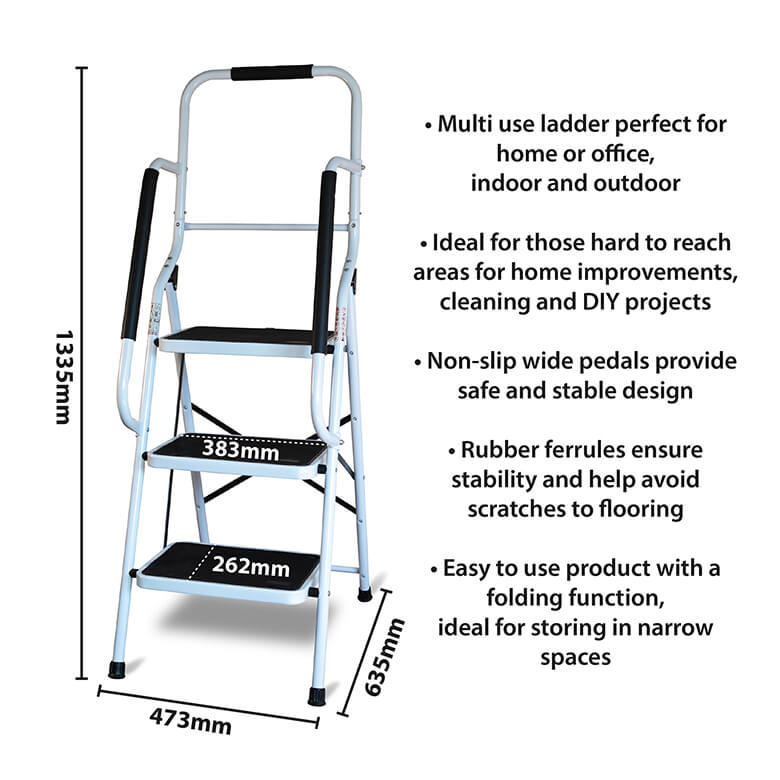 3 Step Stool With Handrail Coopers Of Stortford