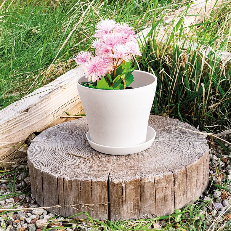 White plastic planter discount