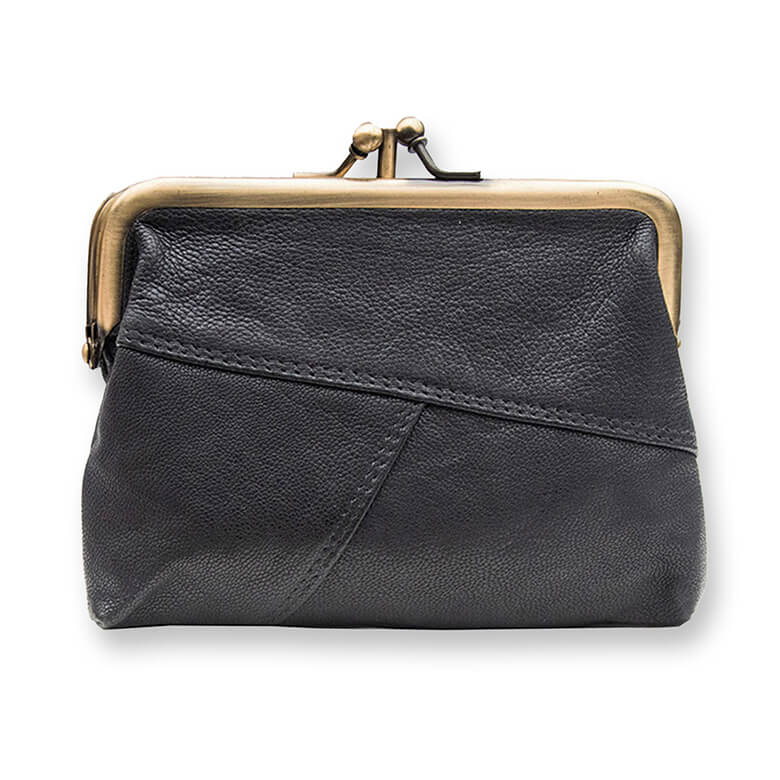 Branco – Retro clip purse / coin wallet size S for women, made out of  leather, black green, model 79766 | Jahn Lederwaren