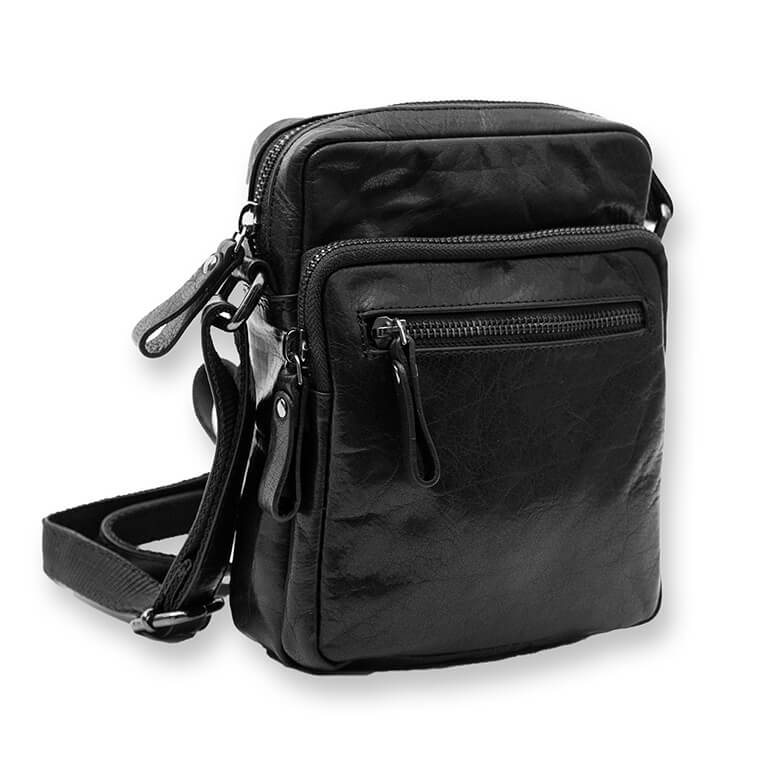 Black leather flight bag online