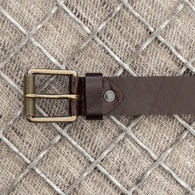 Men's Roller Buckle Belt - Brown