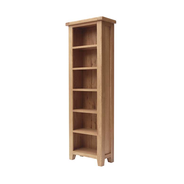 Premium Oak Slim Bookcase Furniture Coopers Of Stortford
