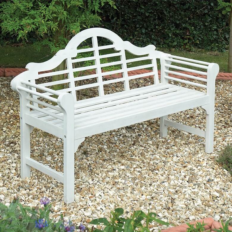 Lutyens Style White Oil Bench