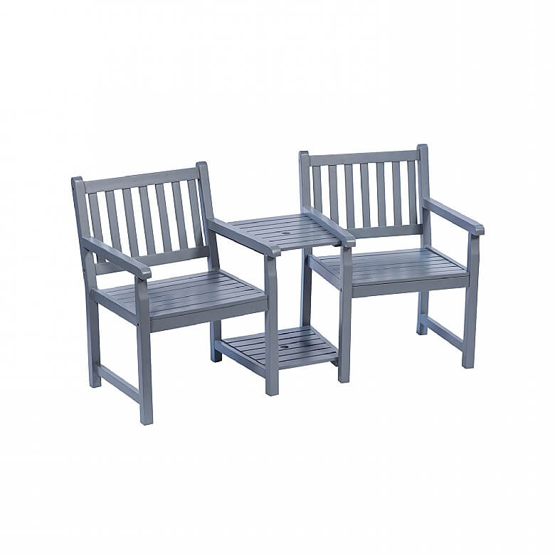 PU Painted Hardwood Sage Green Love Seat
