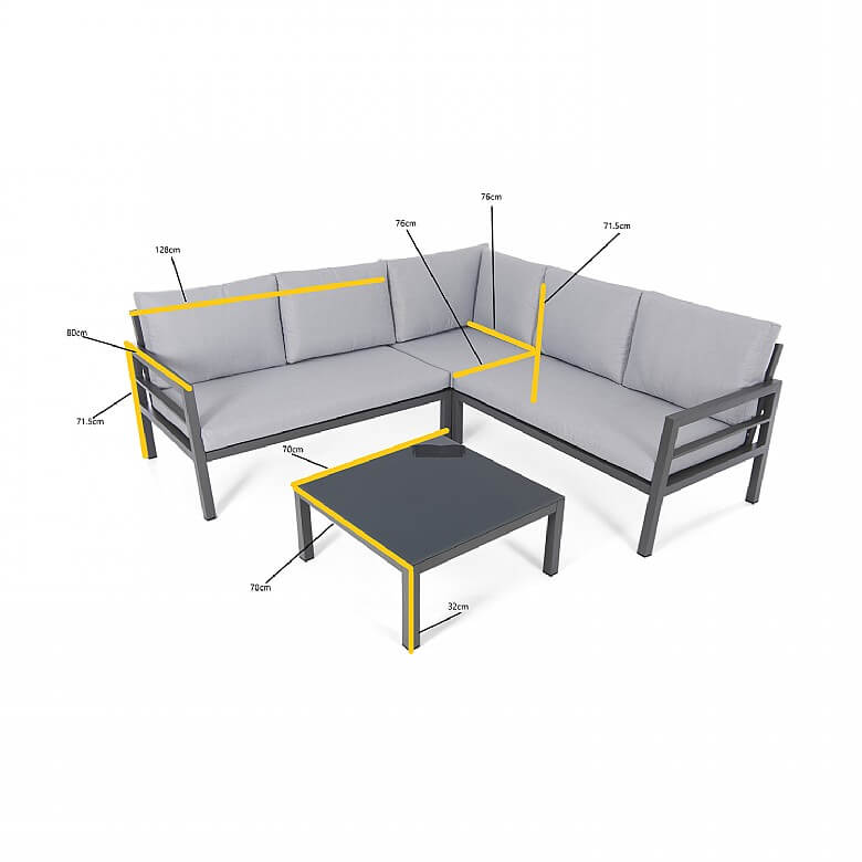 Aluminium Corner Sofa Set