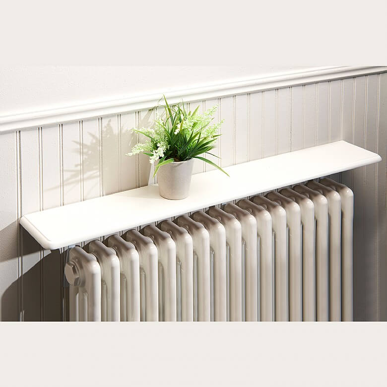 60cm New White Radiator Shelves, Including Easy Fit Brackets