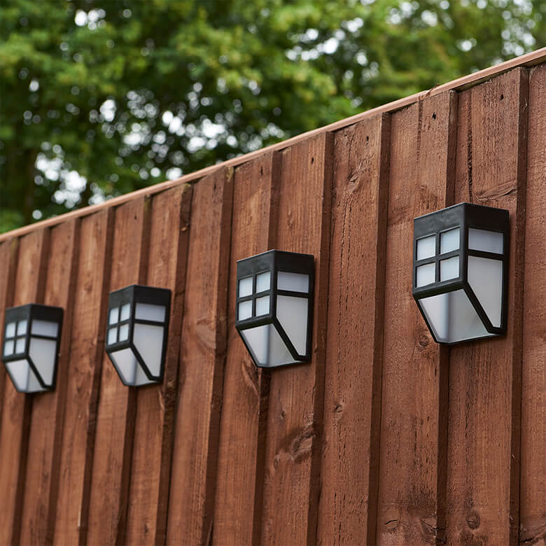 Pack Of 4 LED Solar Fence/Wall Lights | Coopers Of Stortford