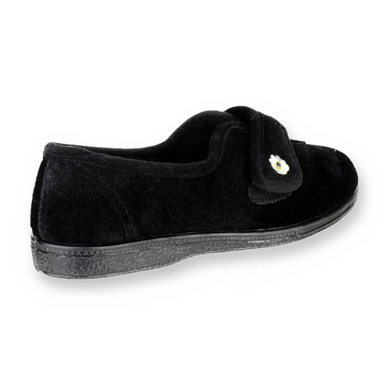 Mirak Ladies Andrea Touch Fastening Slippers Black Coopers Of Stortford