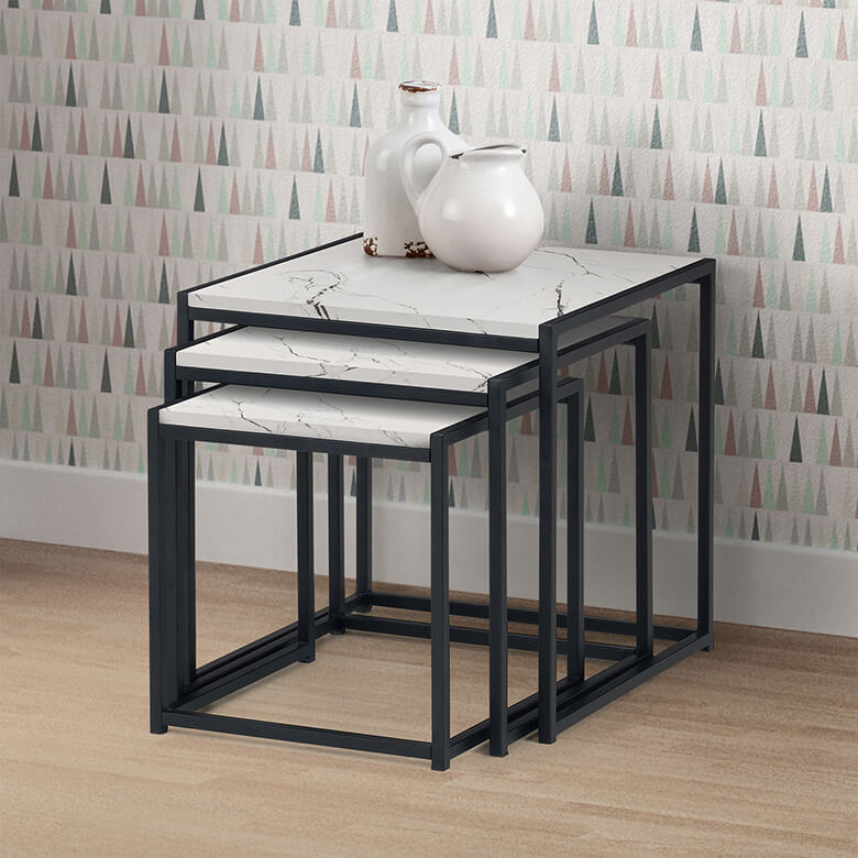 White and grey nest of tables hotsell
