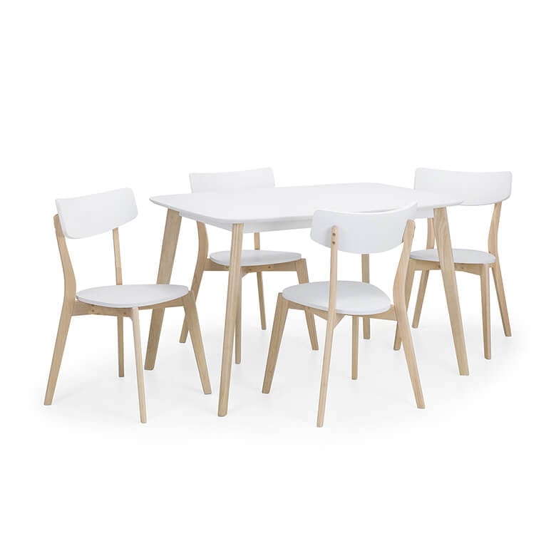 Kimberley Dining Table With Chrome Metal Legs – Kitchen Cafe Bistro Style Small Round Table Choice Of White Or Natural