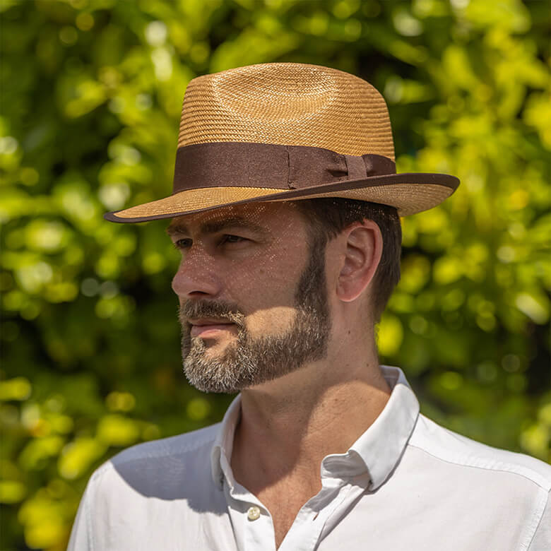 Toyo Brown Mayfair Panama Hat Brown Band